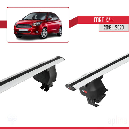 Compatible avec Ford Ka+ 2016-2020 ACE-4 Barres de Toit Railing Porte-Bagages de Voiture Gris Aluminium 2 Barres