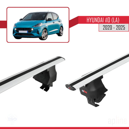 Compatible with Hyundai i10 III (AC3) 2020-2025 ACE-4 Car Roof Rack Cross Bar Grey Aluminium 2 Bars