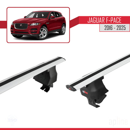 Compatible avec Jaguar F-Pace (X761) 2016-2025 ACE-4 Barres de Toit Railing Porte-Bagages de Voiture Gris Aluminium 2 Barres