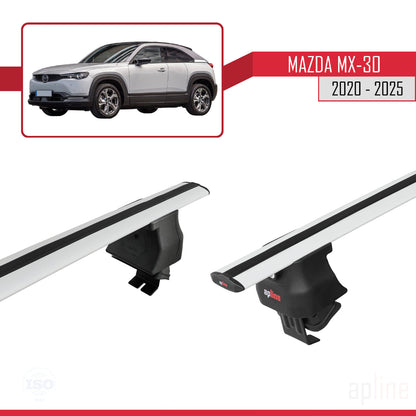 Compatible avec Mazda MX-30 (DR) 2020-2025 ACE-4 Barres de Toit Railing Porte-Bagages de Voiture Gris Aluminium 2 Barres