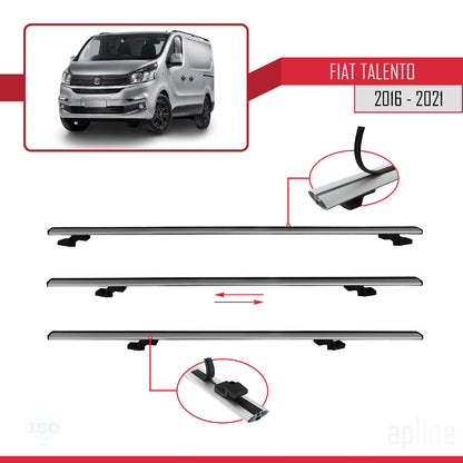 Compatible avec Fiat Talento 2016-2021 BASIC Model Barres de Toit Railing Porte-Bagages de Voiture Gris Aluminium 4 Barres