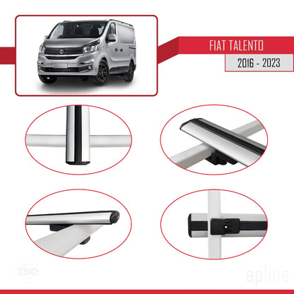 Compatible avec Fiat Talento 2016-2021 BASIC Model Barres de Toit Railing Porte-Bagages de Voiture Gris Aluminium 2 Barres