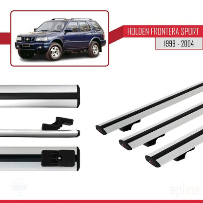 Compatible avec Holden Frontera Sport 2 1999-2004 BASIC Model Barres de Toit Railing Porte-Bagages de Voiture Gris Aluminium 3 Barres
