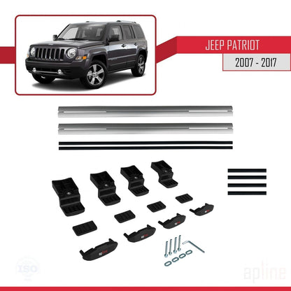 Compatible avec Jeep Patriot 2007-2017 BASIC Model Barres de Toit Railing Porte-Bagages de Voiture Gris Aluminium 2 Barres