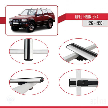 Compatible avec Opel Frontera 1992-1998 BASIC Model Barres de Toit Railing Porte-Bagages de Voiture Gris Aluminium 3 Barres