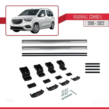 Compatible avec Vauxhall Combo E Life 2019-2022 BASIC Model Barres de Toit Railing Porte-Bagages de Voiture Gris Aluminium 2 Barres