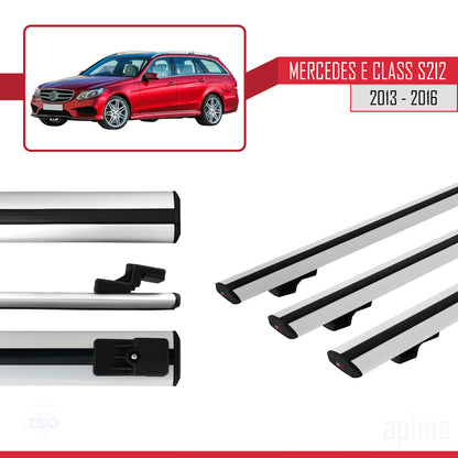 Compatible avec Mercedes E Class S212 2013-2016 BASIC Model Barres de Toit Railing Porte-Bagages de Voiture Gris Aluminium 3 Barres