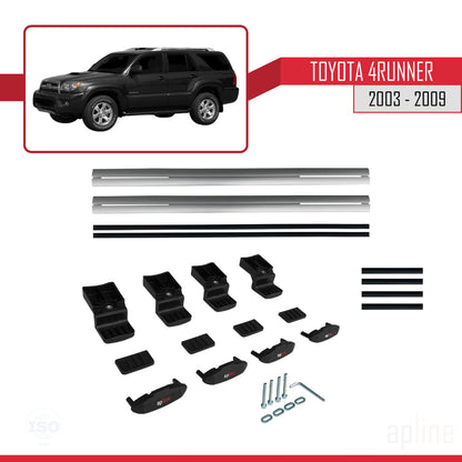 Compatible avec Toyota 4Runner 2003-2009 BASIC Model Barres de Toit Railing Porte-Bagages de Voiture Gris Aluminium 2 Barres