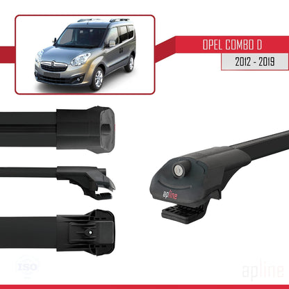 Compatible avec Opel Combo D 2012-2018 ACE-1 Barres de Toit Railing Porte-Bagages de Voiture Noir Aluminium 4 Barres