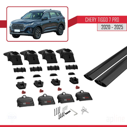 Compatible with Chery Tiggo 7 (T15) Pro 2020-2025 ACE-2 Car Roof Rack Cross Bar Black Aluminium 2 Bars