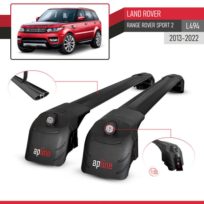 Compatible with Land Rover Range Rover Sport 2 (L494) 2014-2022 ACE-2 Car Roof Rack Cross Bar Black Aluminium 2 Bars