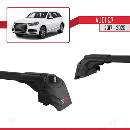 Compatible avec Q7 (4M) 2016-2025 ACE-2 Barres de Toit Railing Porte-Bagages de Voiture Noir Aluminium 2 Barres