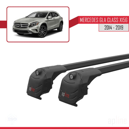 Compatible avec Mercedes Classe GLA (X156) 2014-2019 ACE-2 Barres de Toit Railing Porte-Bagages de Voiture Noir Aluminium 2 Barres