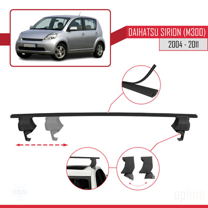 Compatible with Daihatsu Sirion (M300) 2004-2011 ACE-4 Car Roof Rack Cross Bar Black Aluminium 2 Bars