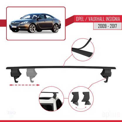 Compatible with Opel/Vauxhall Insignia 2009-2017 ACE-4 Car Roof Rack Cross Bar Black Aluminium 2 Bars