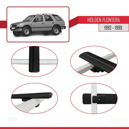 Compatible with Holden Frontera 1992-1998 BASIC Model Car Roof Rack Cross Bar Black Aluminium 3 Bars