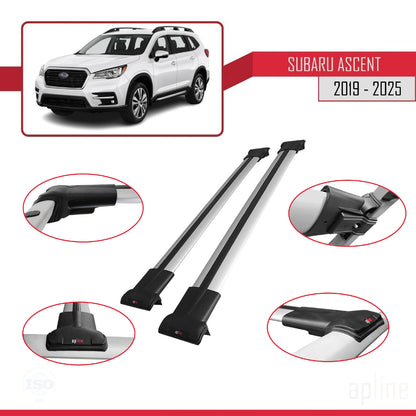 Compatible avec Subaru Ascent 2019-2025 FLY Model Barres de Toit Railing Porte-Bagages de Voiture Gris Aluminium 2 Barres