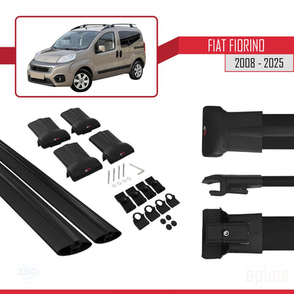 Compatible with Fiat Fiorino (Tube-Type Model) 2008-2025 FLY Model Car Roof Rack Cross Bar Black Aluminium 2 Bars
