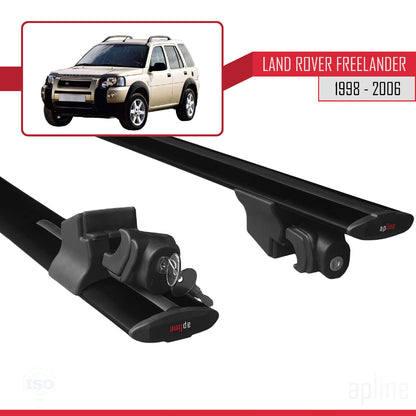 Compatible avec Land Rover Freelander (L314) 1998-2006 HOOK Model Barres de Toit Railing Porte-Bagages de Voiture Noir Aluminium 2 Barres