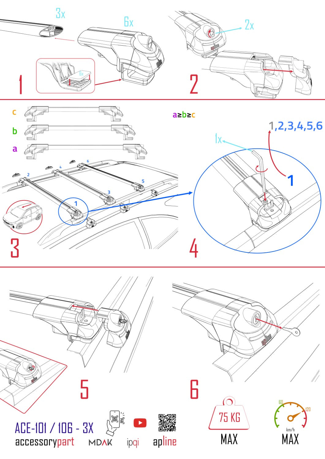 Compatible avec Mazda Tribute 2000-2007 ACE-1 Barres de Toit Railing Porte-Bagages de Voiture Gris Aluminium 3 Barres