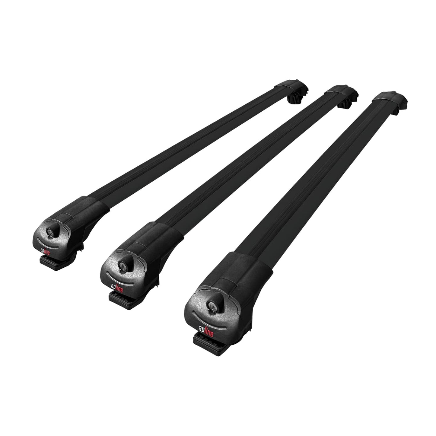 Compatible with Nissan NP300 (D23) 2015-2021 ACE-1 Car Roof Rack Cross Bar Black Aluminium 3 Bars