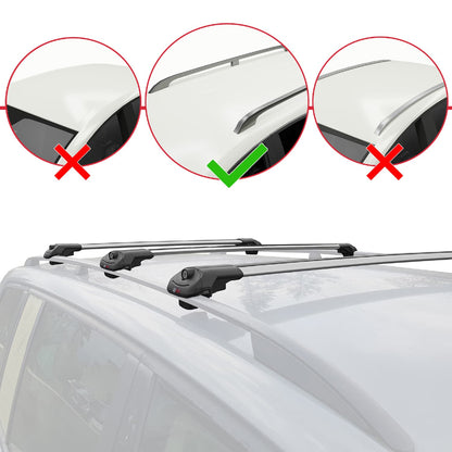 Compatible avec Mercedes EQT / Citan W420 2022-2025 ACE-1 Barres de Toit Railing Porte-Bagages de Voiture Gris Aluminium 3 Barres
