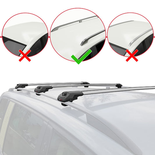 Compatible avec Chevrolet D-Max (RT50) 2012-2015 ACE-1 Barres de Toit Railing Porte-Bagages de Voiture Gris Aluminium 3 Barres