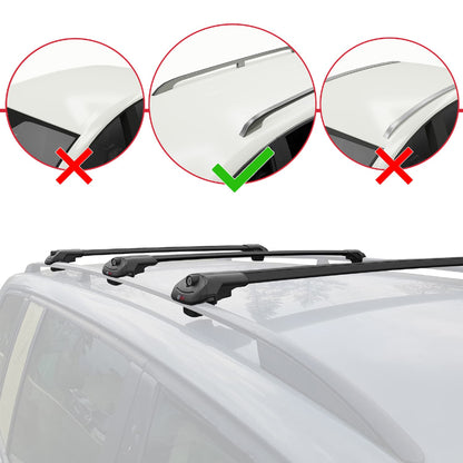 Compatible avec Skoda Kamiq 2019-2025 ACE-1 Barres de Toit Railing Porte-Bagages de Voiture Noir Aluminium 3 Barres
