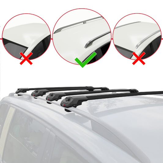 Compatible avec Citroen Jumpy 2 (G9) 2007-2016 ACE-1 Barres de Toit Railing Porte-Bagages de Voiture Noir Aluminium 4 Barres