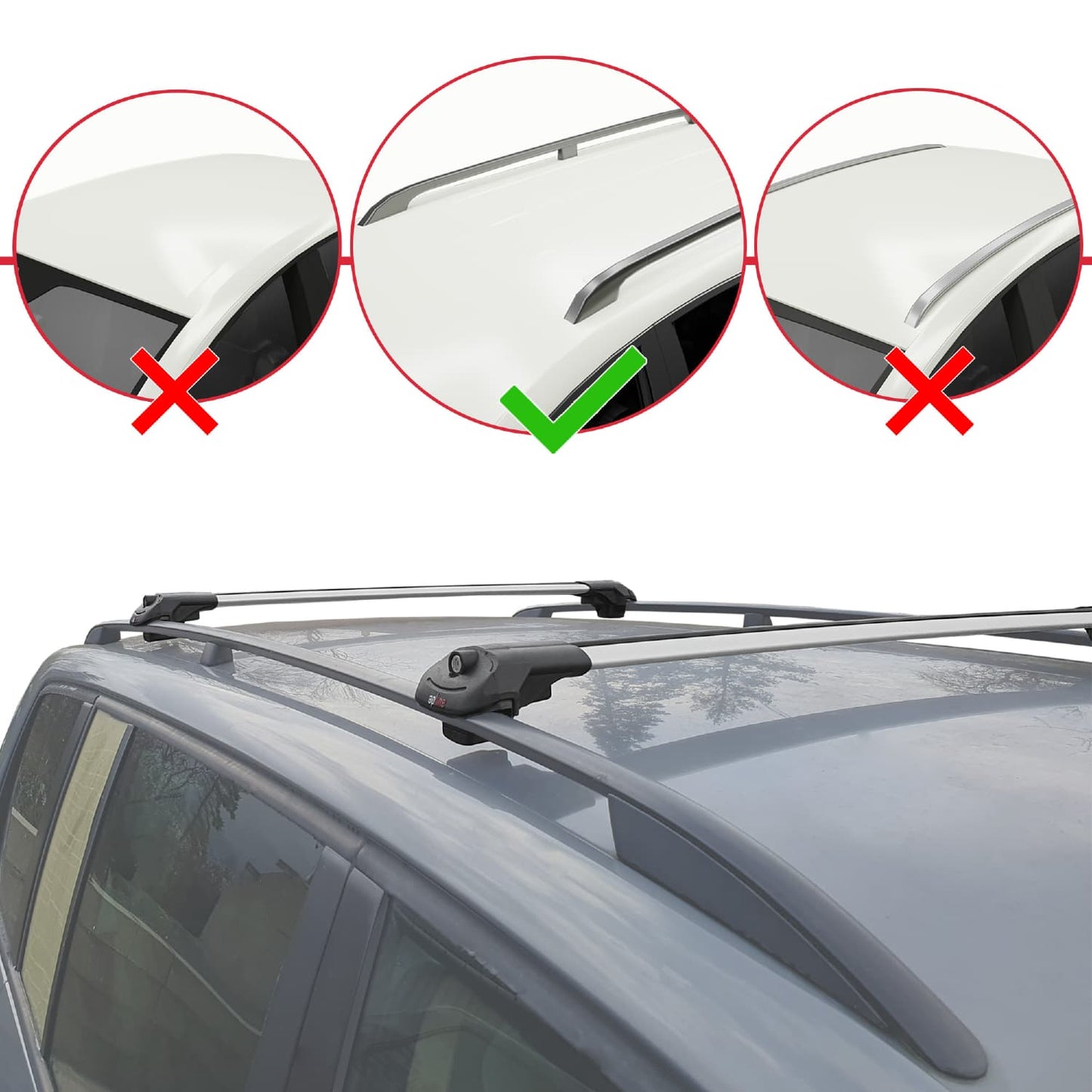 Compatible avec Suzuki Jimny 3 1998-2018 ACE-1 Barres de Toit Railing Porte-Bagages de Voiture Gris Aluminium 2 Barres