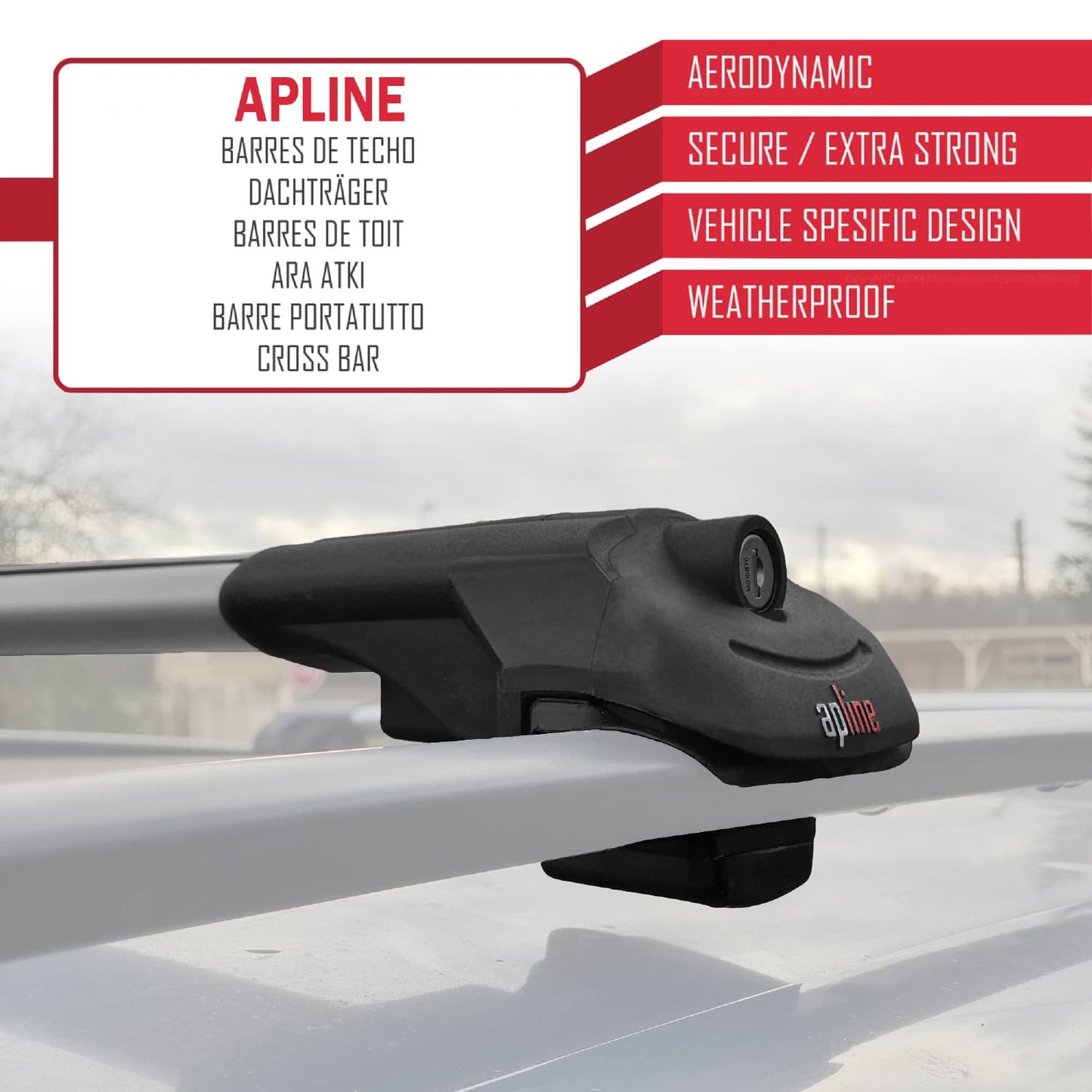 Compatible avec Mercedes EQB (X243) 2021-2025 ACE-1 Barres de Toit Railing Porte-Bagages de Voiture Gris Aluminium 3 Barres