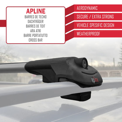 Compatible avec Ford Transit / Tourneo Courier 2024-2025 ACE-1 Barres de Toit Railing Porte-Bagages de Voiture Gris Aluminium 3 Barres