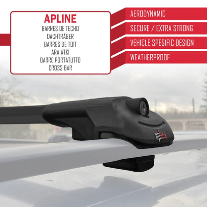 Compatible avec Subaru Crosstrek 2024-2025 ACE-1 Barres de Toit Railing Porte-Bagages de Voiture Noir Aluminium 2 Barres