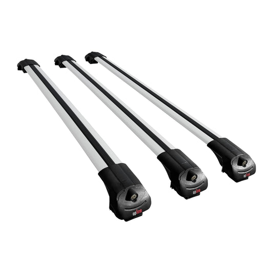 Compatible with Toyota Land Cruiser 1998-2007 ACE-1 Car Roof Rack Cross Bar Grey Aluminium 3 Bars