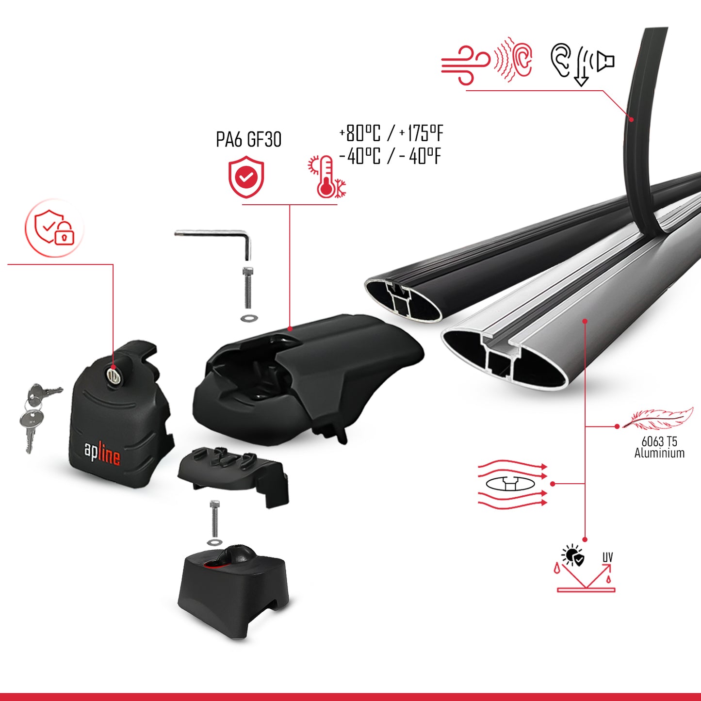 Compatible avec Audi Q7 (4M) 2015-2026 ACE-2 modèle Barres de Toit Railing Porte-Bagages de Voiture Gris Aluminium Barres