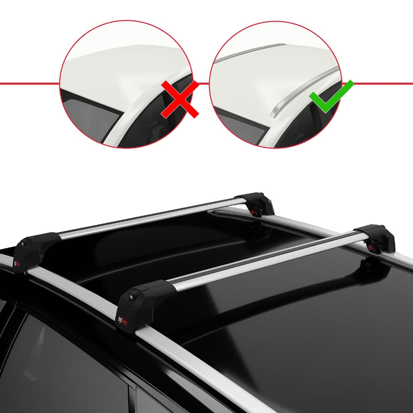 Compatible avec Fiat Egea / Tipo Cross (LIMITED) 2023-2026 ACE-2 modèle Barres de Toit Railing Porte-Bagages de Voiture Gris Aluminium Barres