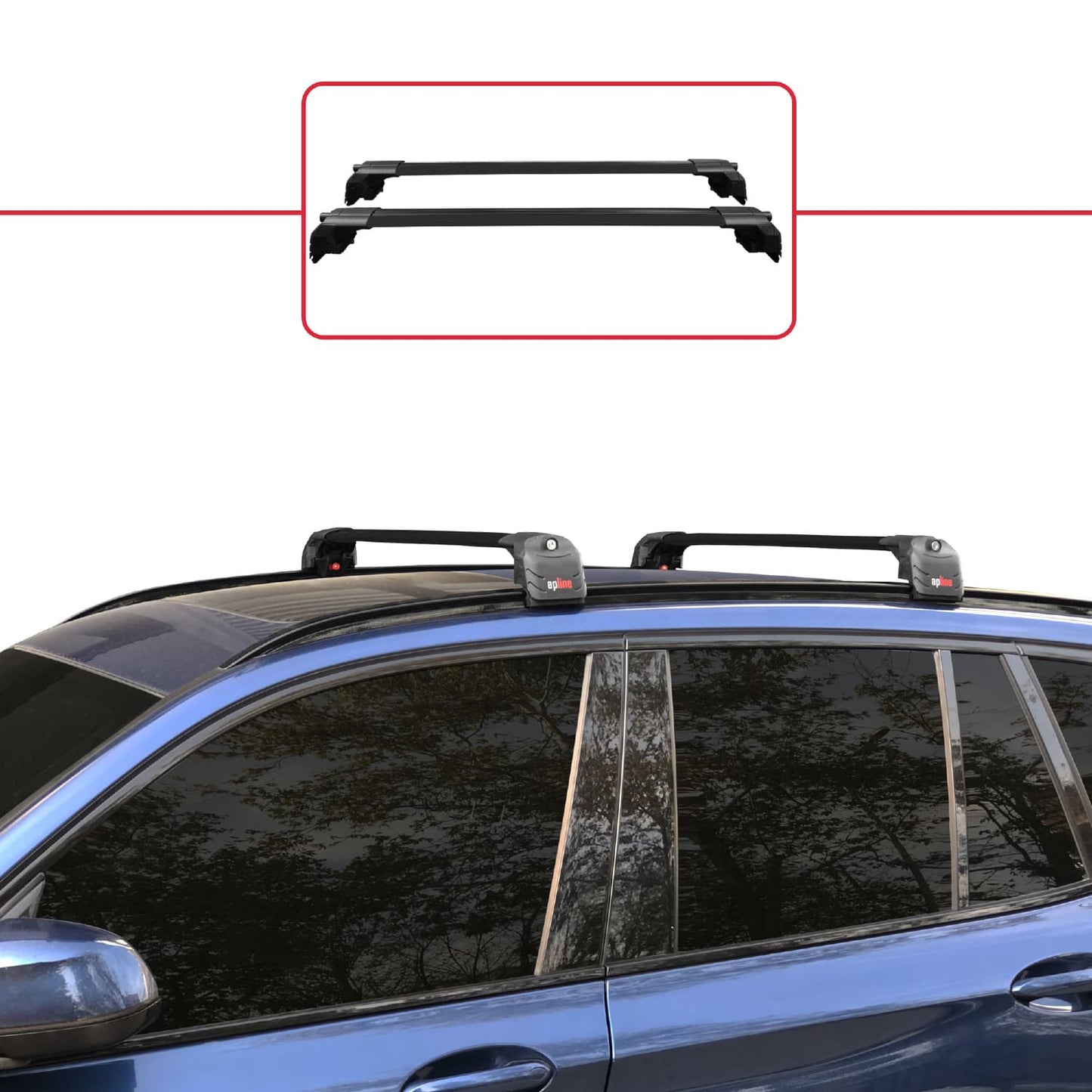 Compatible with BMW X3 (G01) 2018-2024 ACE-2 Car Roof Rack Cross Bar Black Aluminium 2 Bars