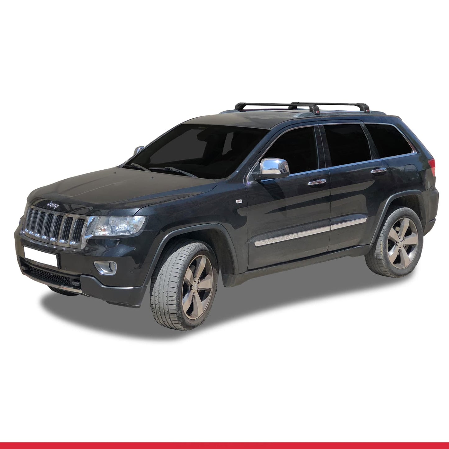 Compatible avec Jeep Grand Cherokee 4 (WK2) 2011-2020 ACE-2 modèle Barres de Toit Railing Porte-Bagages de Voiture Noir Aluminium Barres