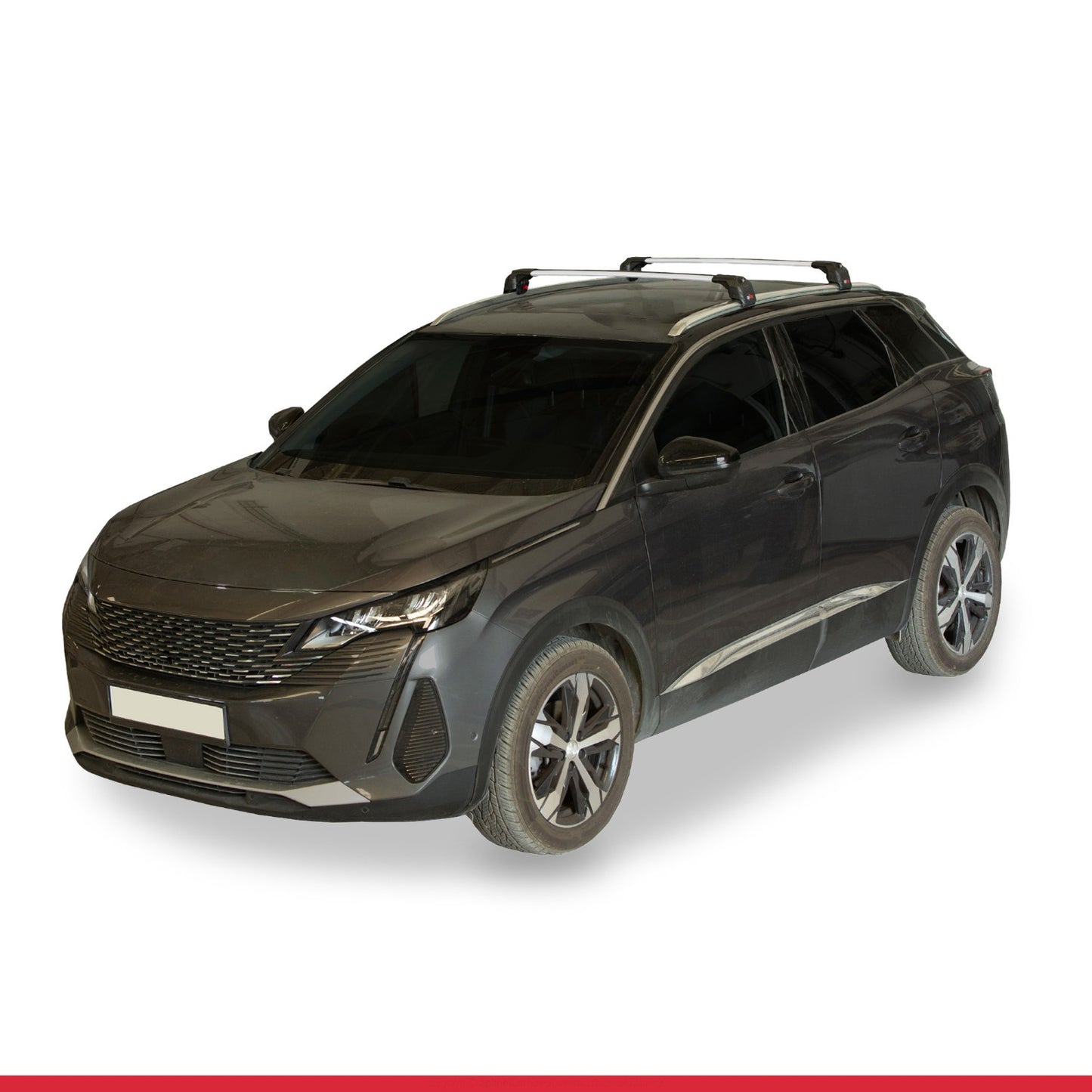 Compatible with Peugeot 3008 II (P84) Post-Facelift 2021-2023 ACE-2 Car Roof Rack Cross Bar Grey Aluminium 2 Bars