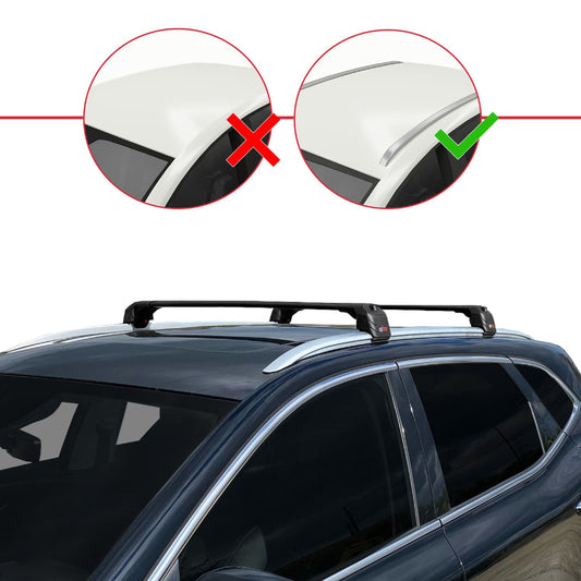 Compatible avec MG HS (AS23) 2018-2024 ACE-2 modèle Barres de Toit Railing Porte-Bagages de Voiture Noir Aluminium Barres