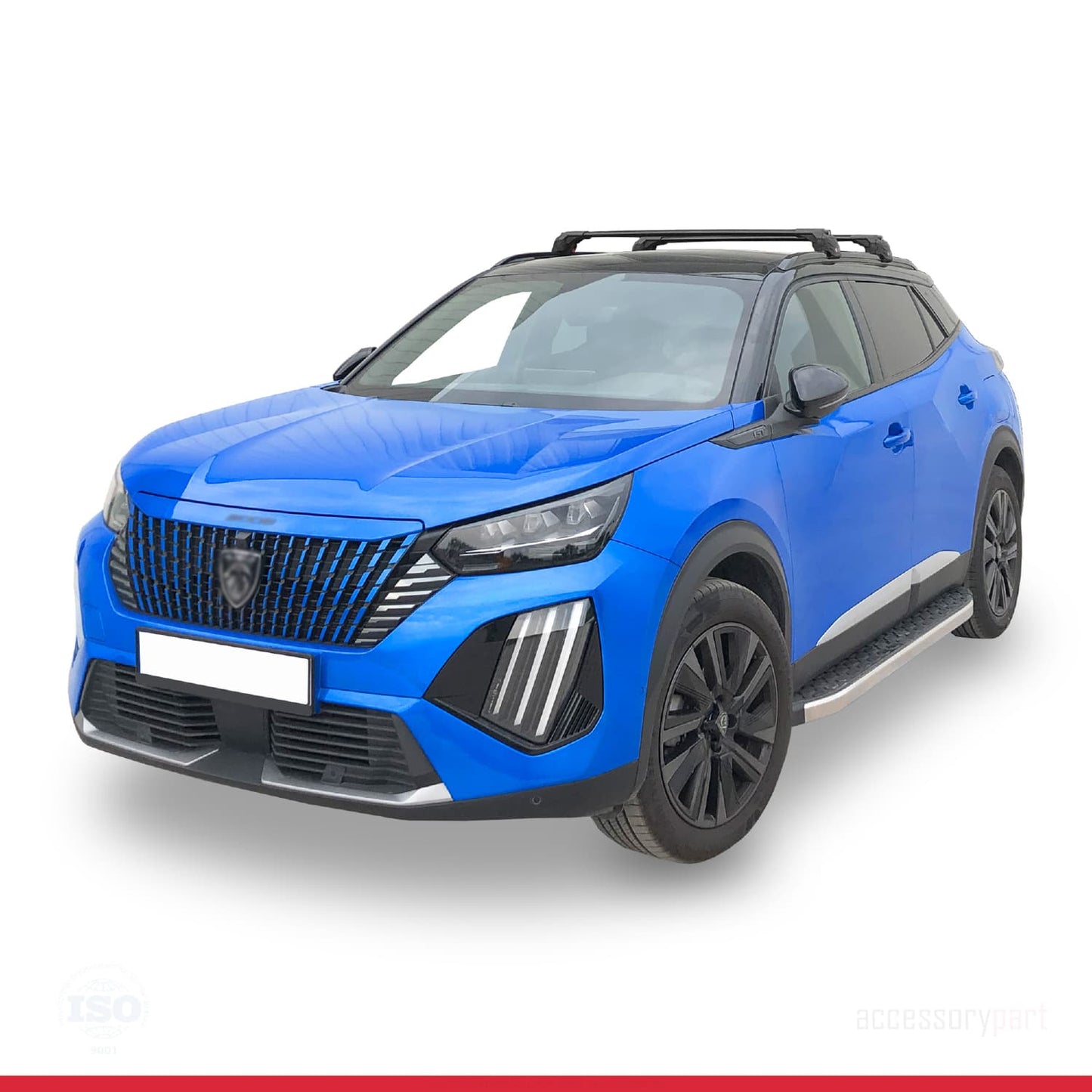 Compatible avec Peugeot 2008 II (P24) 2020-2025 ACE-2 Barres de Toit Railing Porte-Bagages de Voiture Noir Aluminium 2 Barres