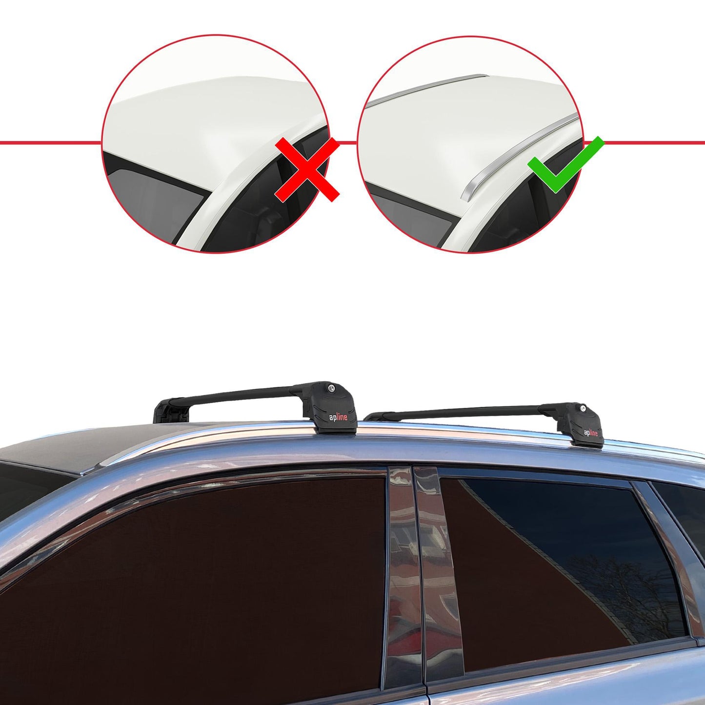 Compatible avec Suzuki Vitara/Escudo (LY) 2015-2025 ACE-2 Barres de Toit Railing Porte-Bagages de Voiture Noir Aluminium 2 Barres