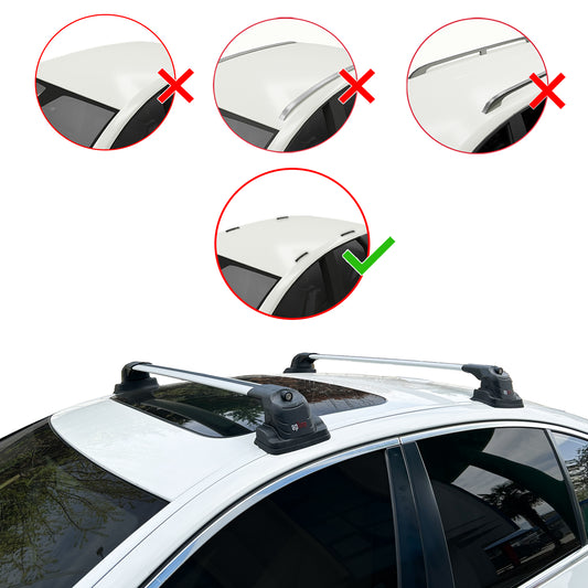 Compatible avec BMW Série 3 (F30) 2012-2019 ACE-3 Barres de Toit Railing Porte-Bagages de Voiture Gris Aluminium 2 Barres