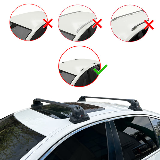 Compatible avec BMW Série 3 (E92) 2006-2013 ACE-3 Barres de Toit Railing Porte-Bagages de Voiture Noir Aluminium 2 Barres