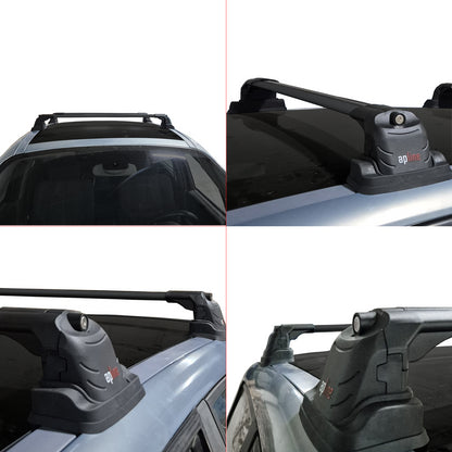 Compatible avec Renault Scenic (MK2) 2003-2009 ACE-3 Barres de Toit Railing Porte-Bagages de Voiture Noir Aluminium 2 Barres