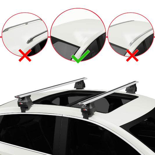 Compatible avec Cadillac XTS 2013-2019 ACE-4 Barres de Toit Railing Porte-Bagages de Voiture Gris Aluminium 2 Barres