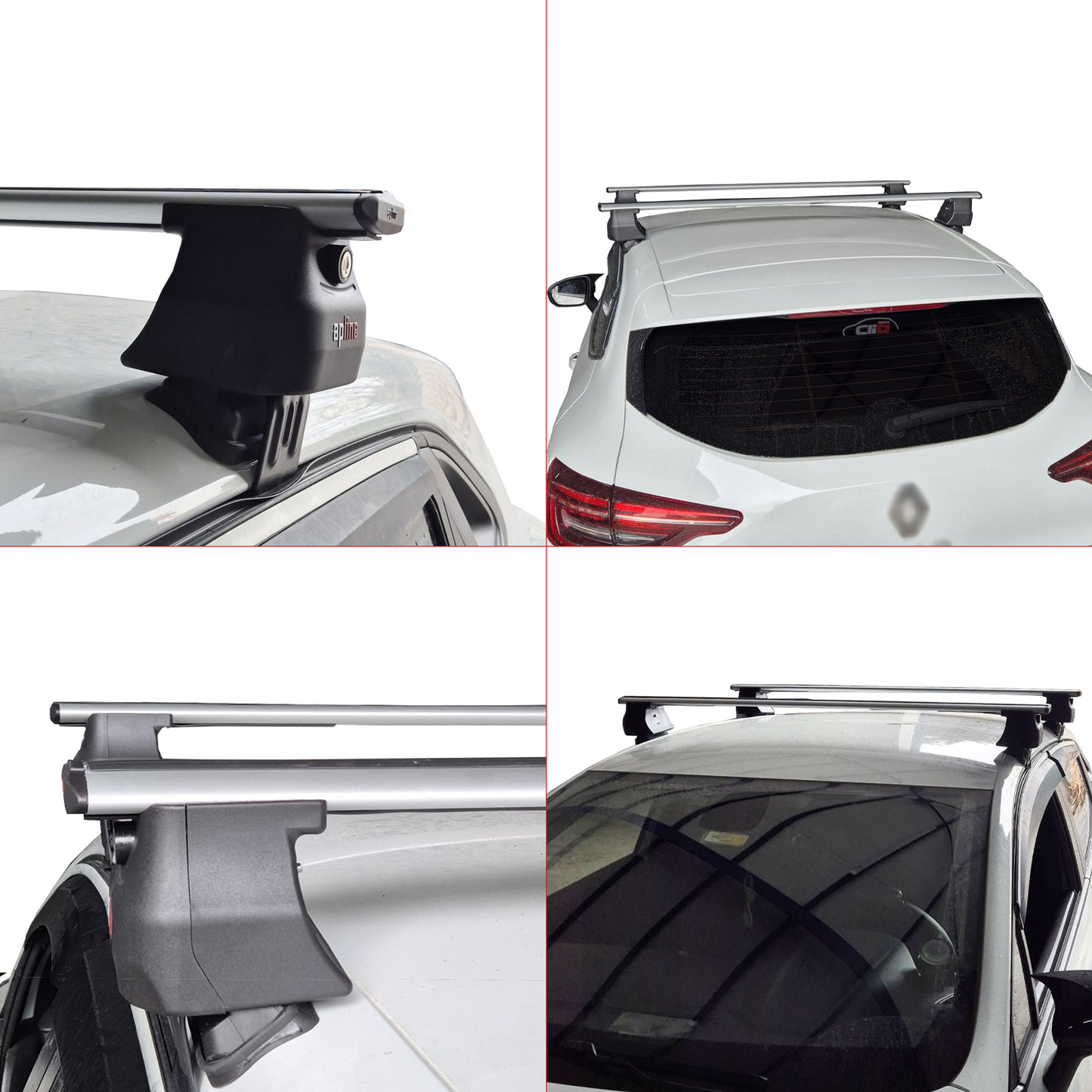 Compatible avec Renault Clio 4 2013-2020 ACE-4 Barres de Toit Railing Porte-Bagages de Voiture Gris Aluminium 2 Barres