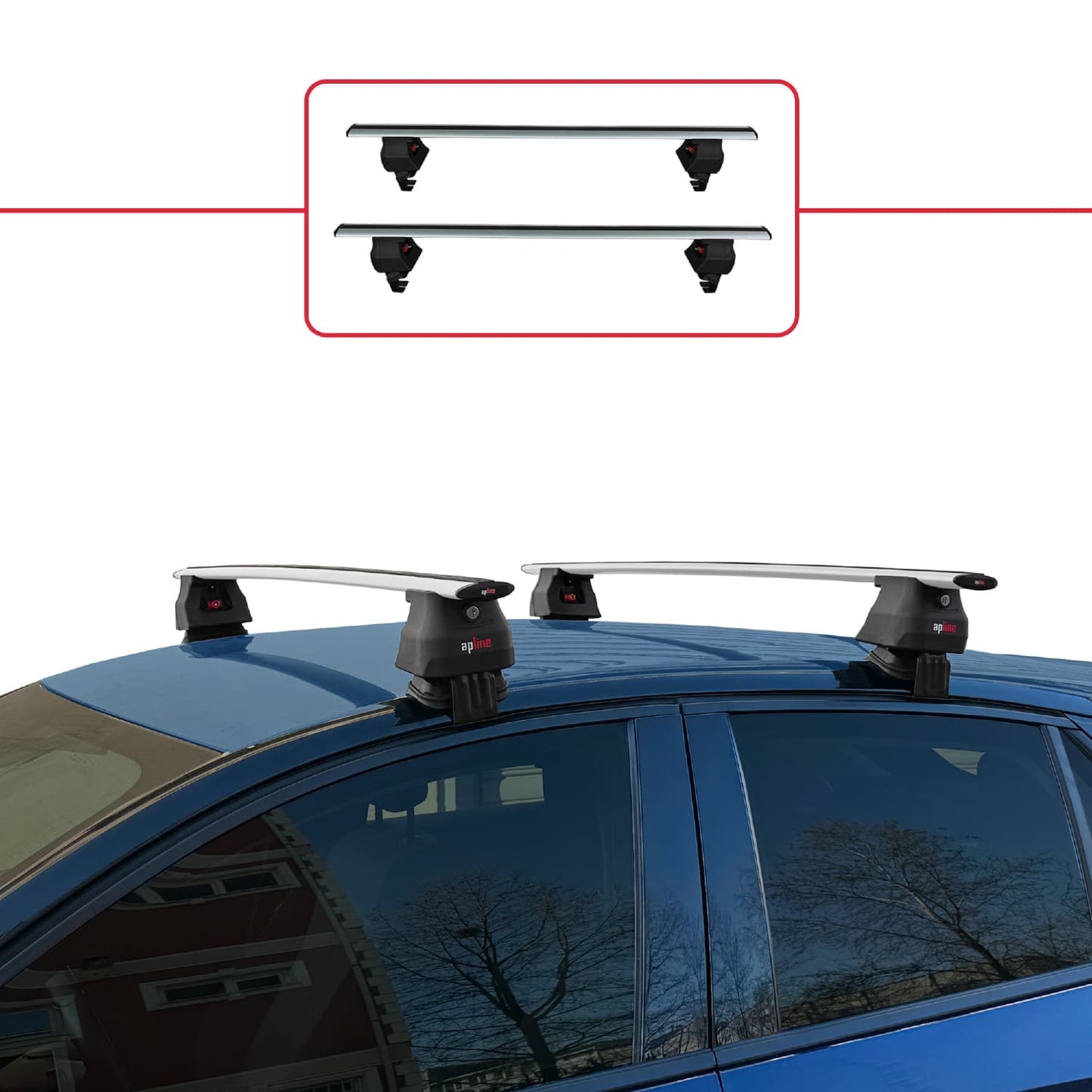 Compatible with Opel/Vauxhall Corsa F 2019-2025 ACE-4 Car Roof Rack Cross Bar Grey Aluminium 2 Bars