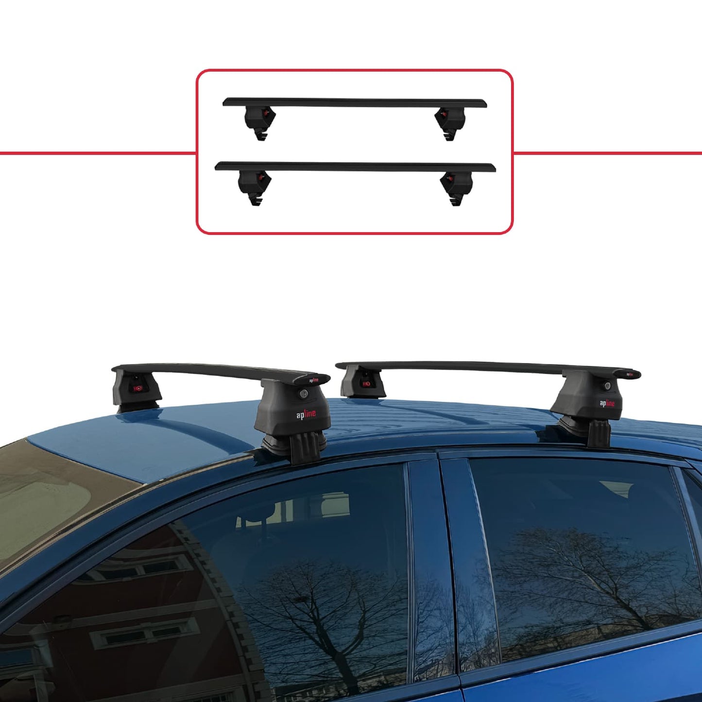 Compatible with Opel/Vauxhall Corsa F 2019-2025 ACE-4 Car Roof Rack Cross Bar Black Aluminium 2 Bars