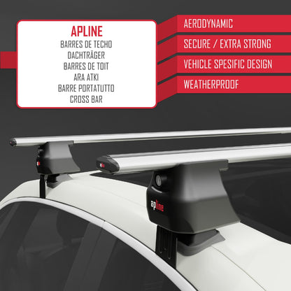 Compatible avec Opel/Vauxhall Mokka B 2021-2025 ACE-4 Barres de Toit Railing Porte-Bagages de Voiture Gris Aluminium 2 Barres